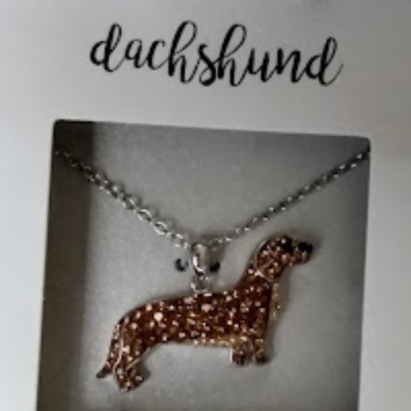 Kohl's Jewelry - KOHL'S INSPIRING DACHSHUND DOG SILVER PLATED CRYSTAL SILVER PLATED NECKLACE**NEW